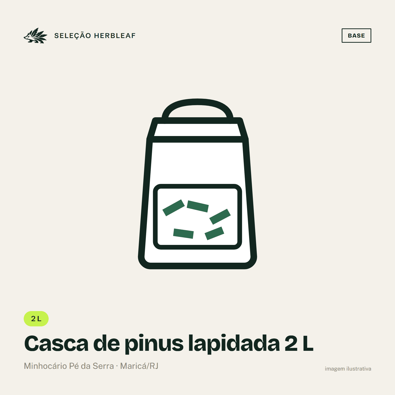 Casca de pinus lapidada 2 L — imagem ilustrativa