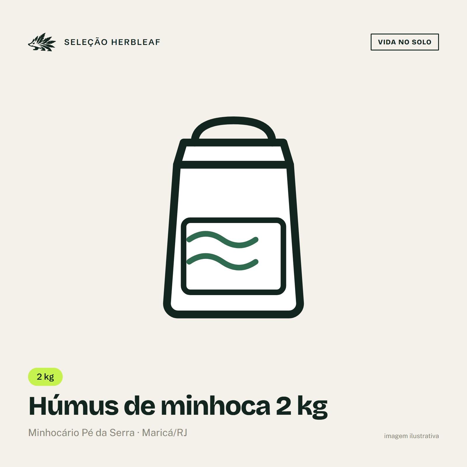 Húmus de minhoca 2 kg — imagem ilustrativa